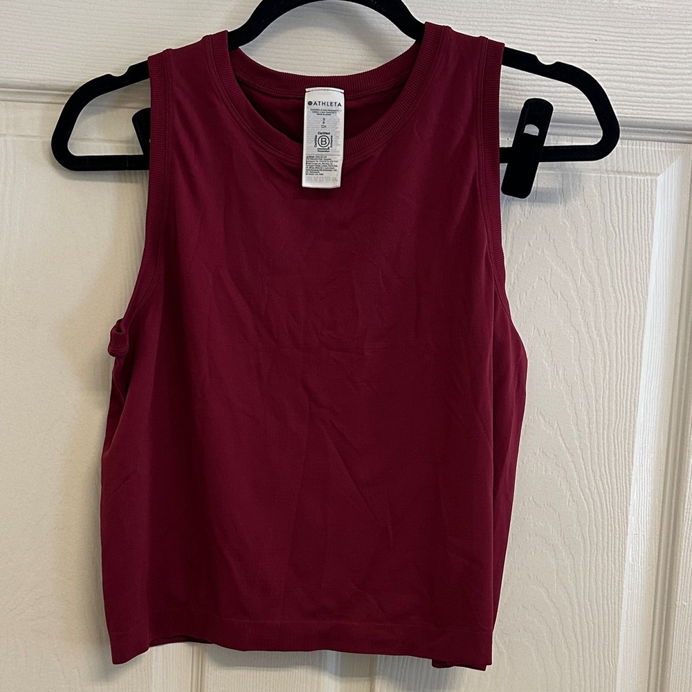Athleta Burgundy Cropped Tank Top